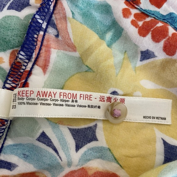 Anthropologie Sister Gulassa Whimsy Pajama Top Womens Medium Floral Boho Cropped - Picture 9 of 9